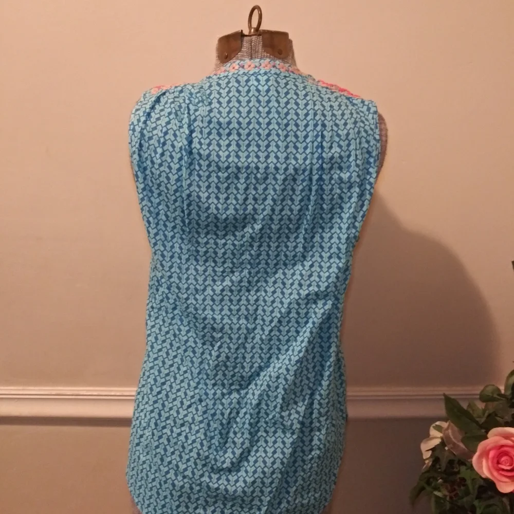 J.Crew Turquoise Boho Embroidered Blouse - Picture 4 of 7